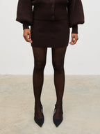 Etta Knit Mini Skirt - Chocolate