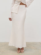 Evalina Crinkle Maxi Skirt - Cream