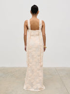 Gigou Crochet Floral Maxi Dress - Cream