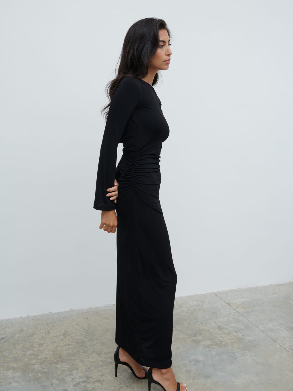 Hadley Cowl Back Jersey Maxi Dress - Black