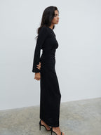 Hadley Cowl Back Jersey Maxi Dress - Black