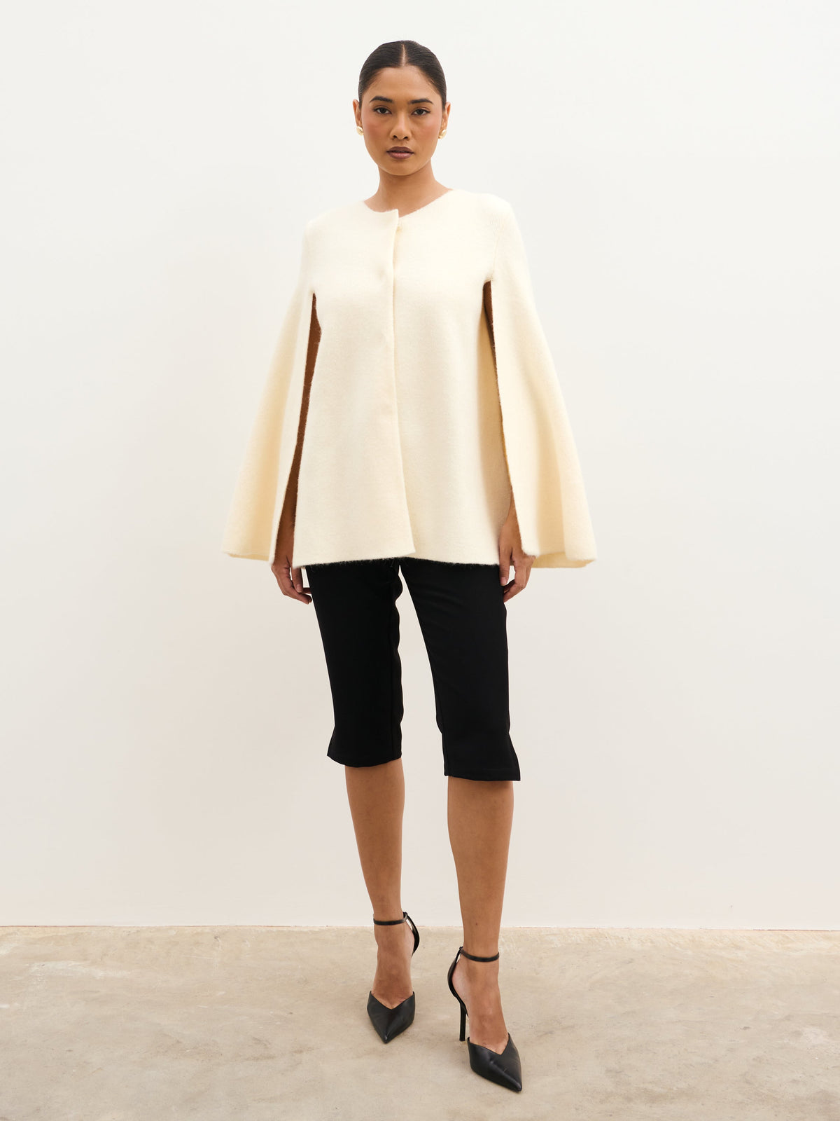 Haven Cape Sleeve Knit Jacket - Cream