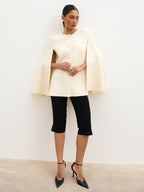 Haven Cape Sleeve Knit Jacket - Cream