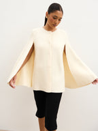 Haven Cape Sleeve Knit Jacket - Cream