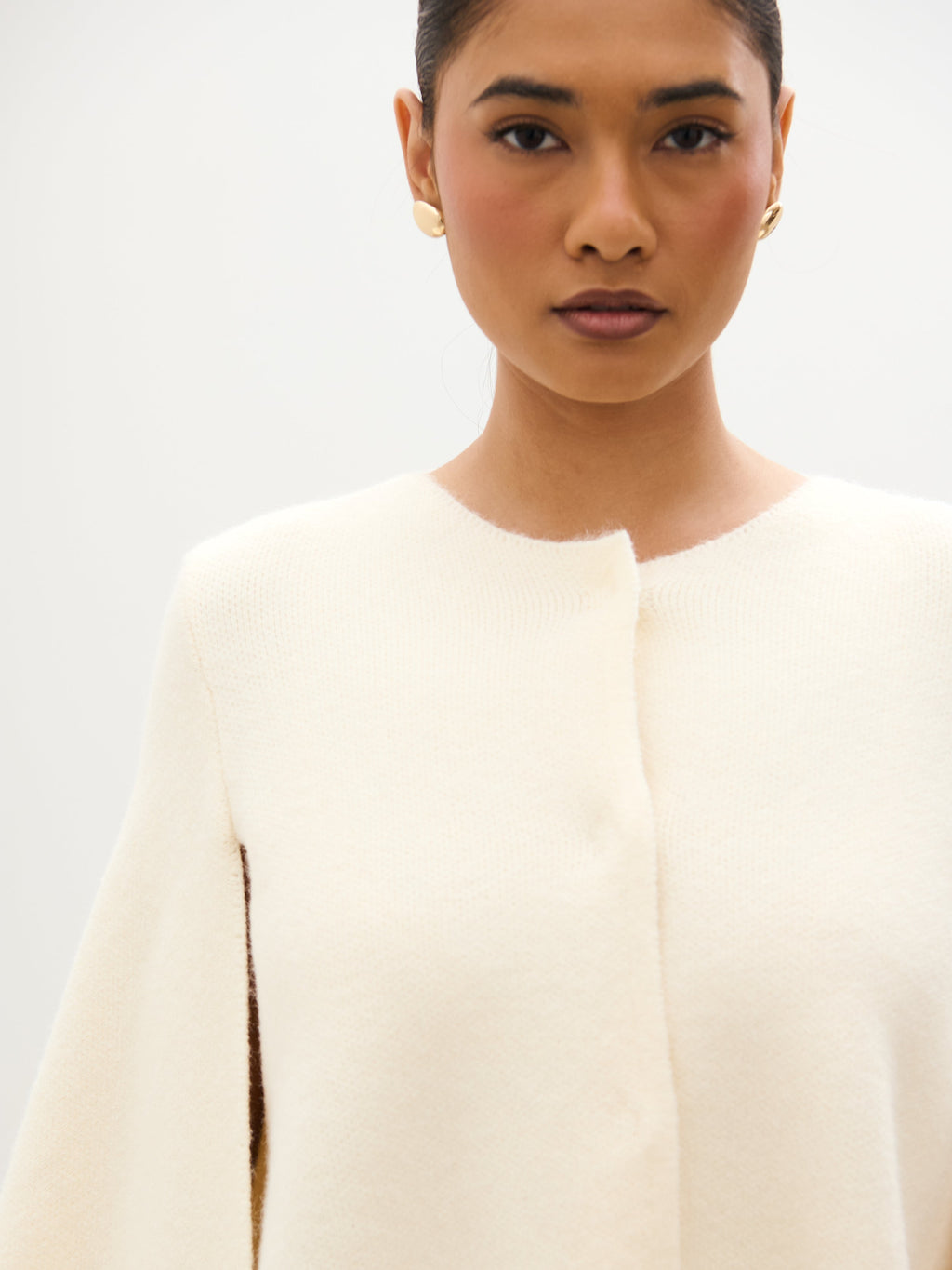 Haven Cape Sleeve Knit Jacket - Cream