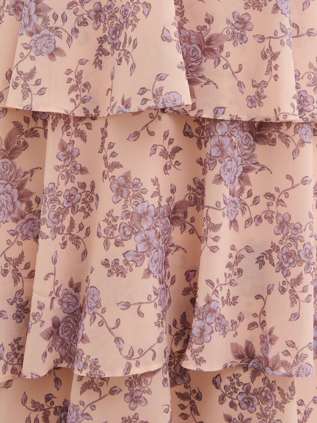 Hester Halterneck Ruffle Maxi Dress - Apricot & Lilac Floral