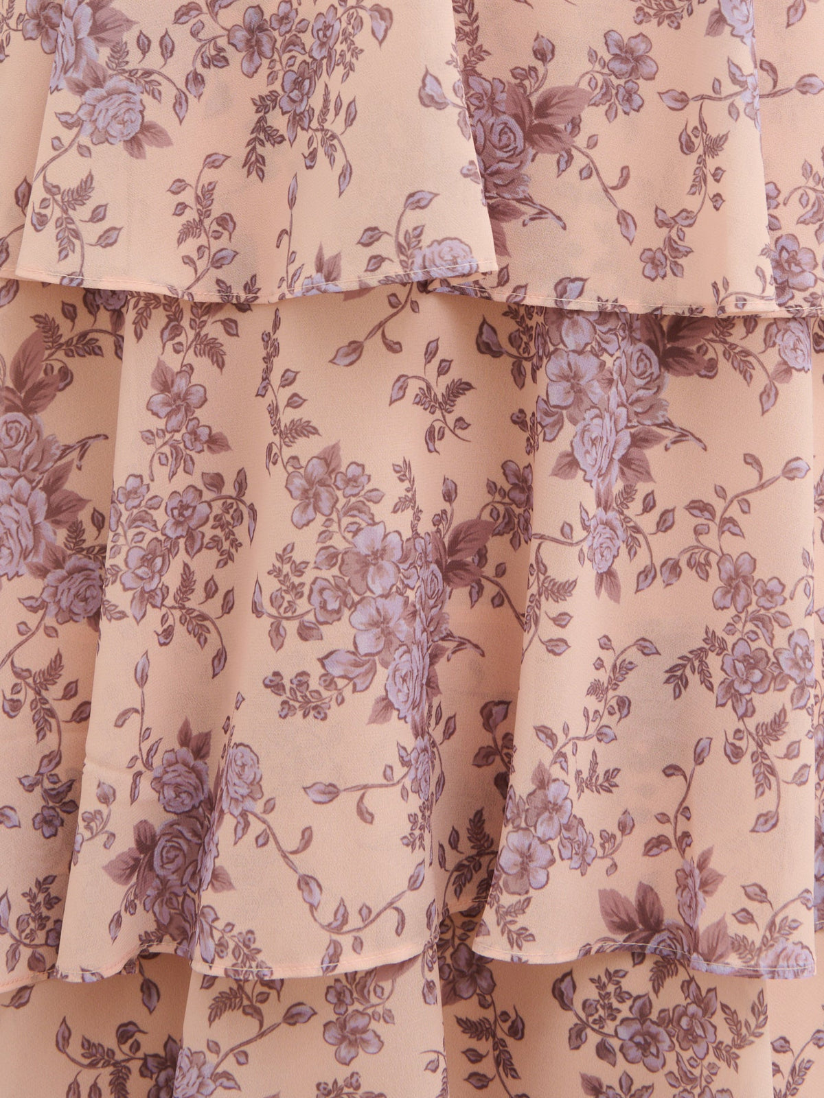 Hester Halterneck Ruffle Maxi Dress - Apricot & Lilac Floral