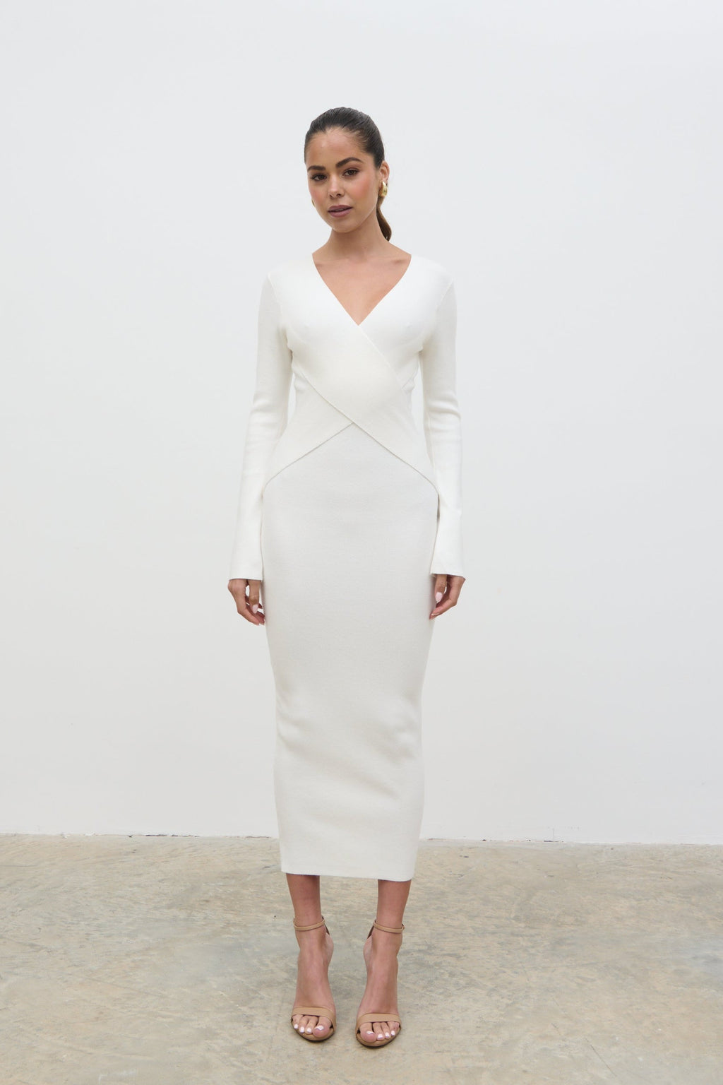 Jacklin Wrap Midaxi Dress - Cream