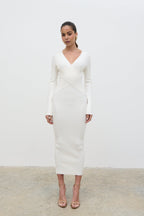 Jacklin Wrap Midaxi Dress - Cream