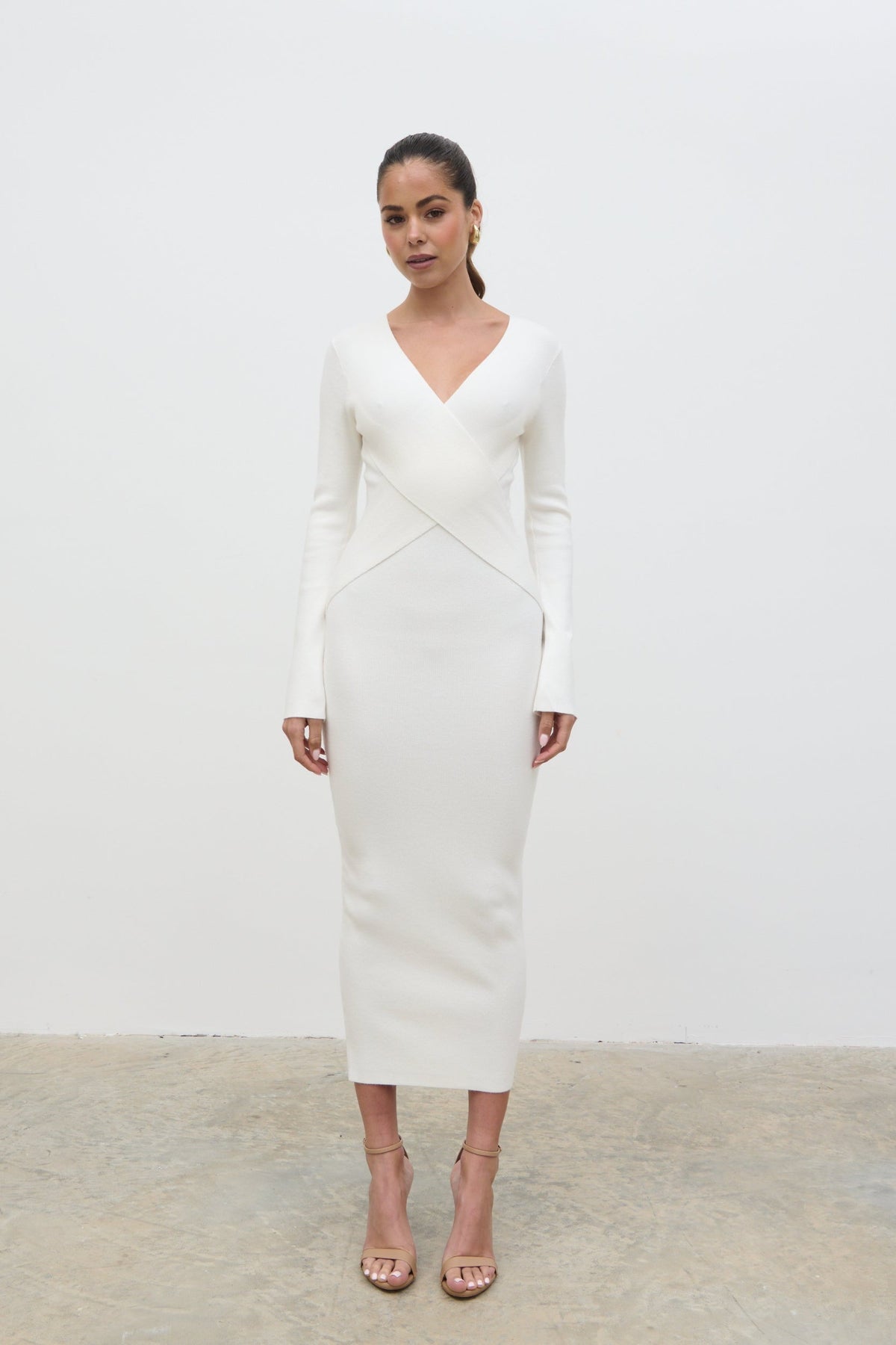 Jacklin Wrap Midaxi Dress - Cream