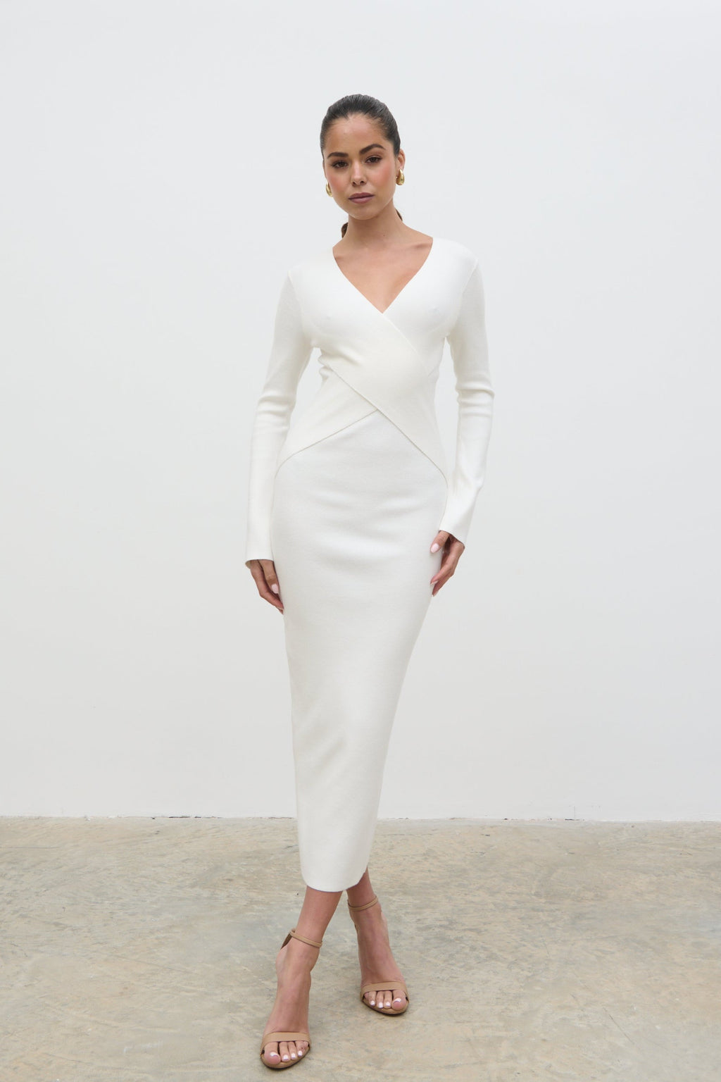 Jacklin Wrap Midaxi Dress - Cream