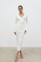 Jacklin Wrap Midaxi Dress - Cream