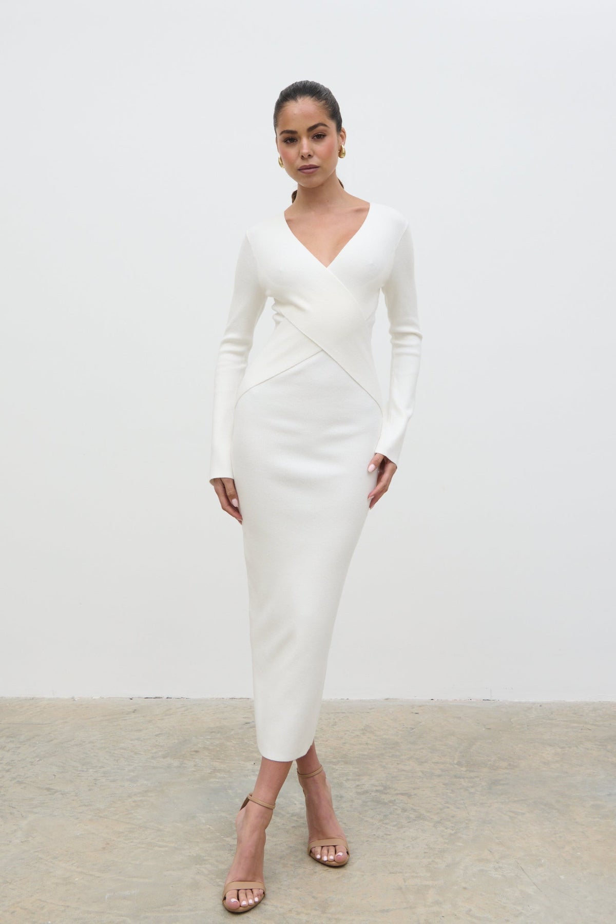 Jacklin Wrap Midaxi Dress - Cream