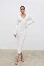 Jacklin Wrap Midaxi Dress - Cream