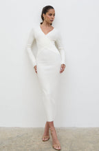 Jacklin Wrap Midaxi Dress - Cream