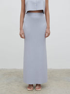 Jasmin Knit Maxi Skirt - Blue Marl