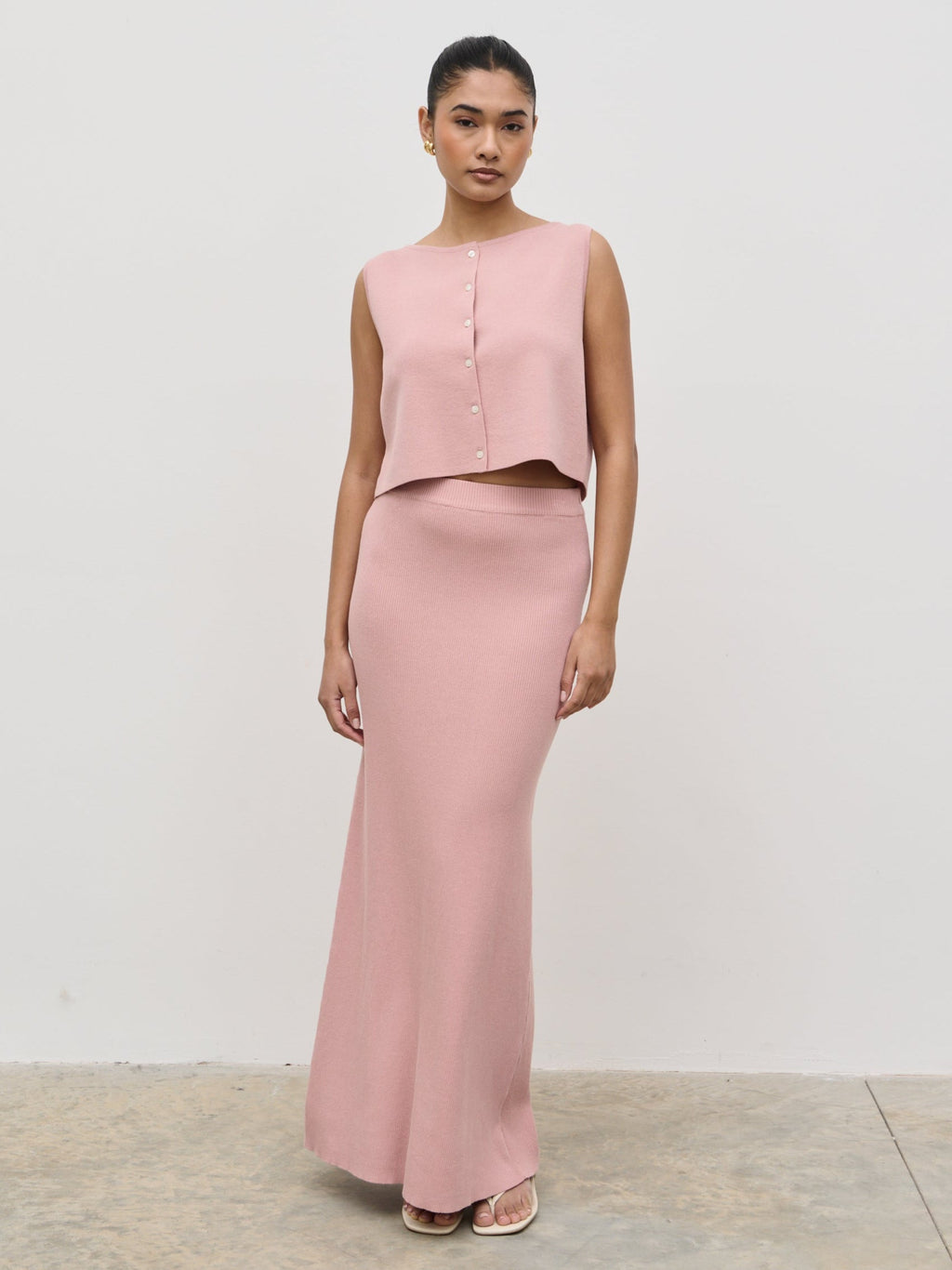 Jasmin Knit Maxi Skirt - Pink
