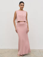 Jasmin Knit Maxi Skirt - Pink