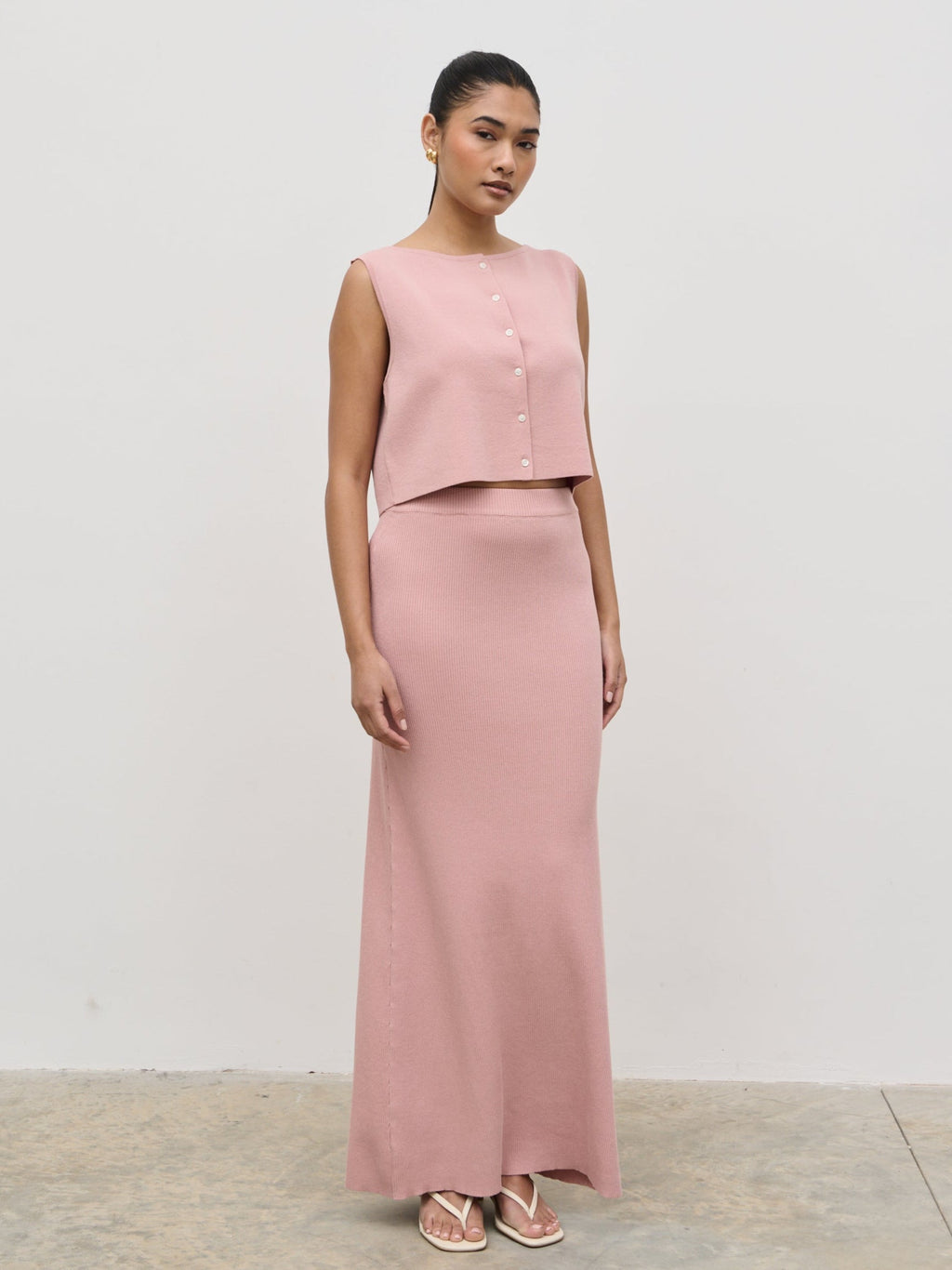 Jasmin Knit Waistcoat - Pink