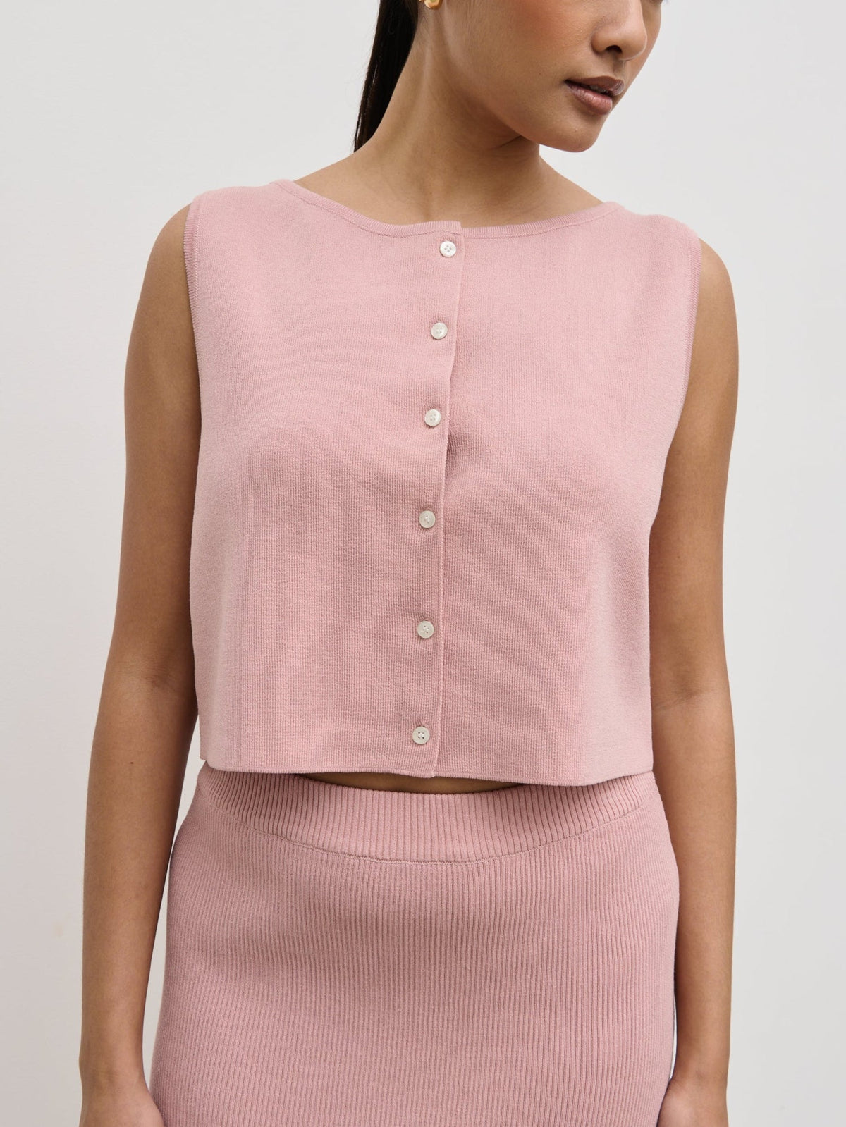 Jasmin Knit Waistcoat - Pink