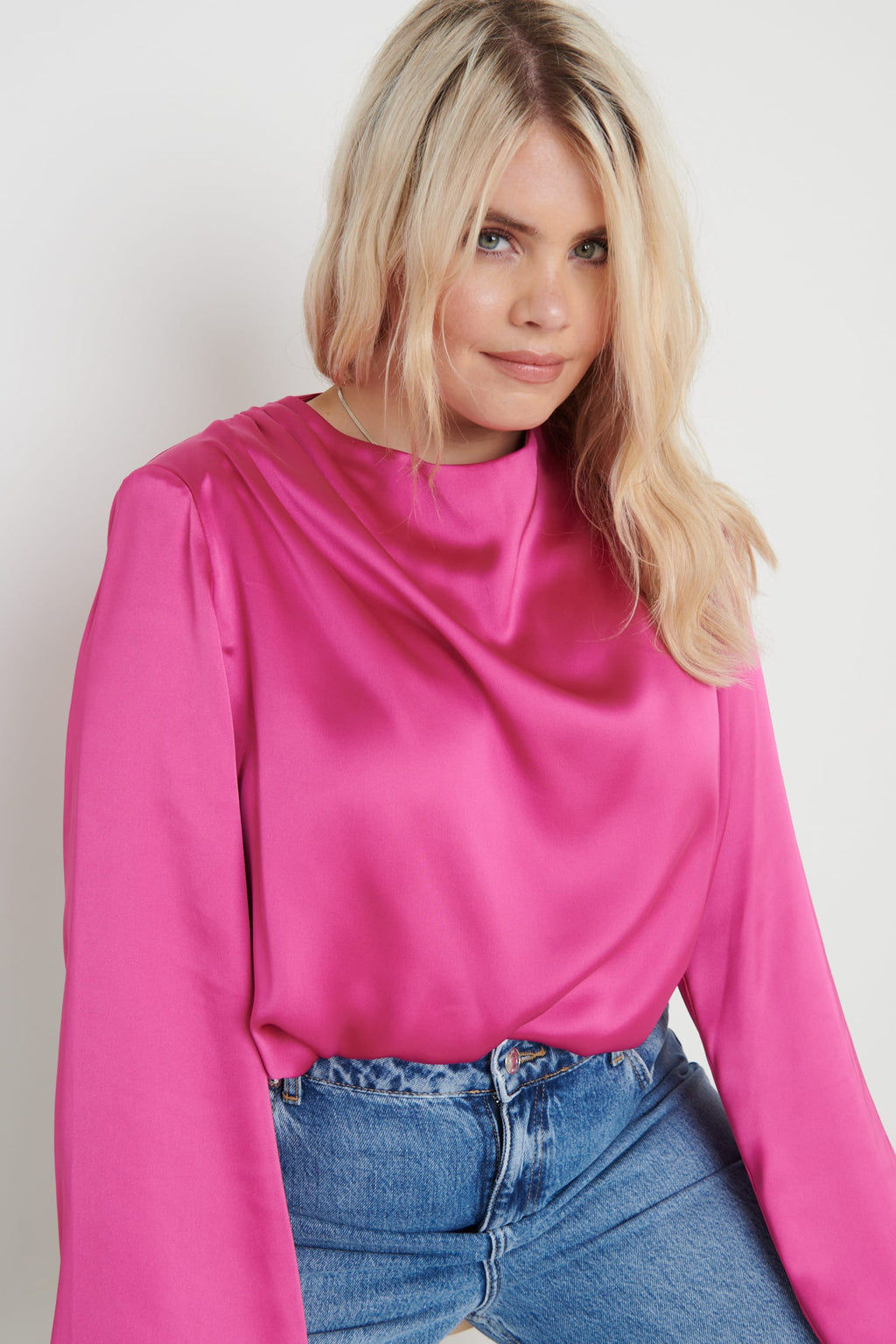 Jayda Cowl Neck Blouse - Pink