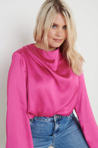 Jayda Cowl Neck Blouse - Pink