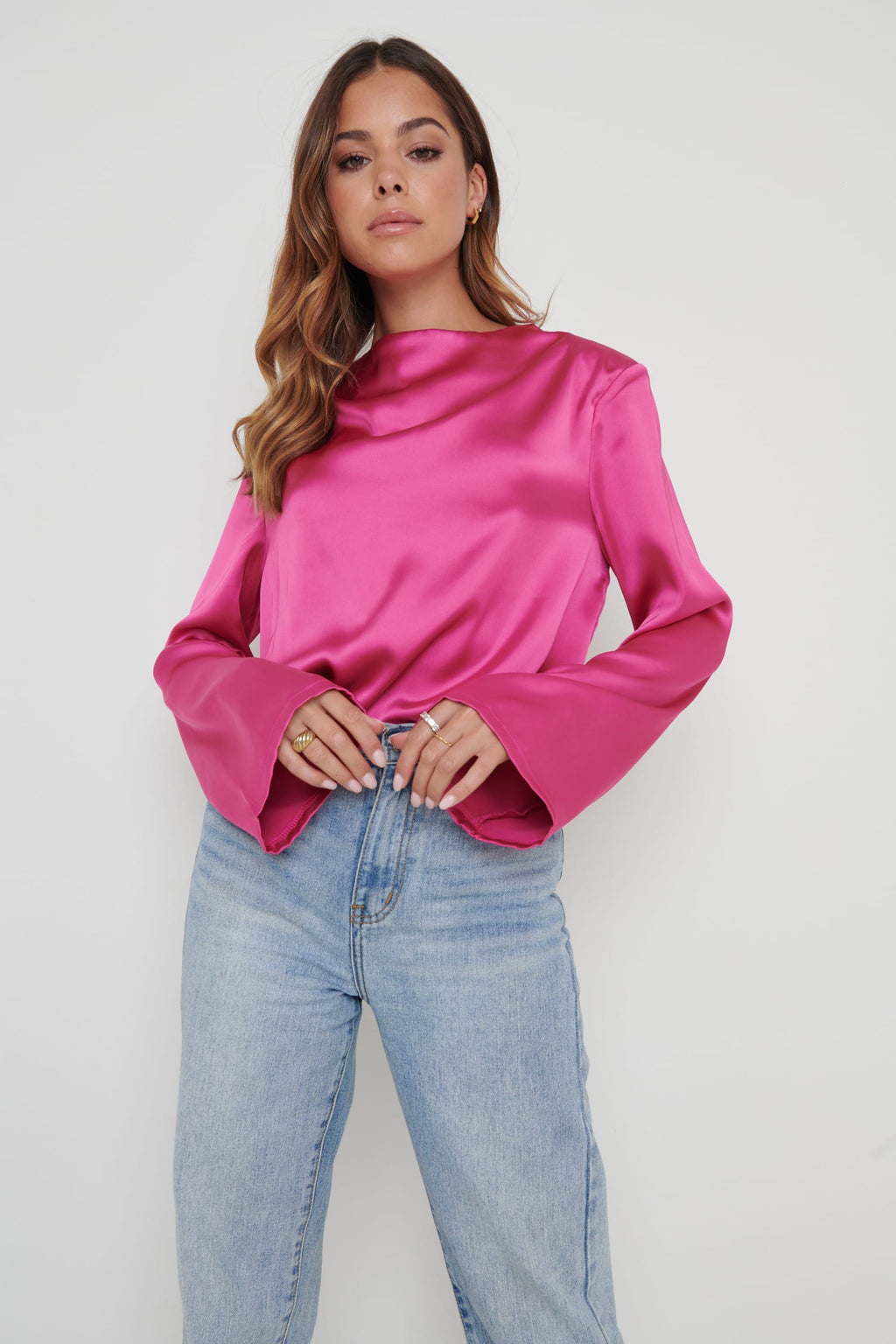 Jayda Cowl Neck Blouse - Pink