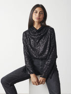 Jayda Sequin Blouse - Black