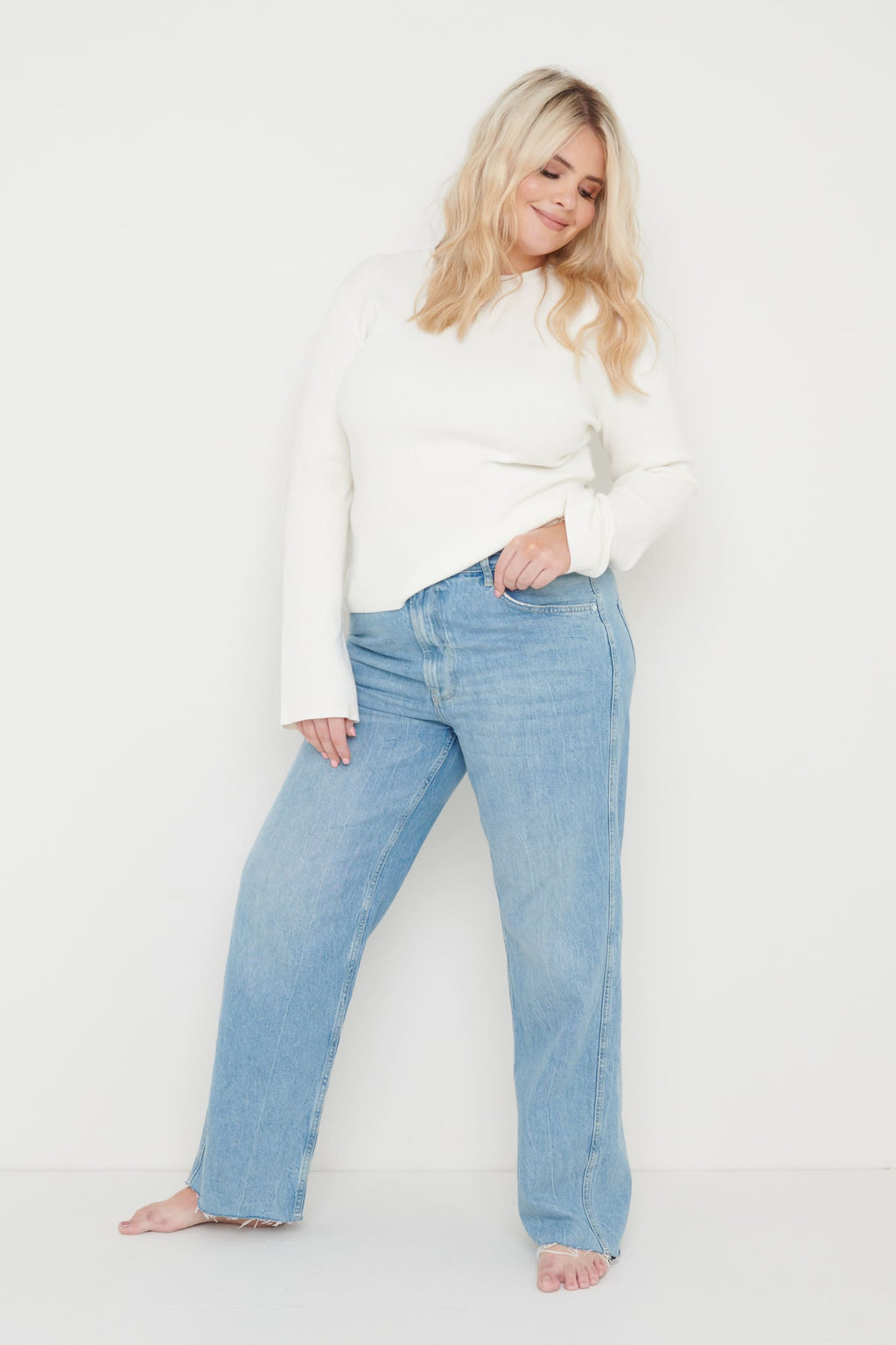 Jayla Long Sleeve Knit Top - Cream