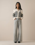 Grey Wide Leg Stepney Loose Jeans