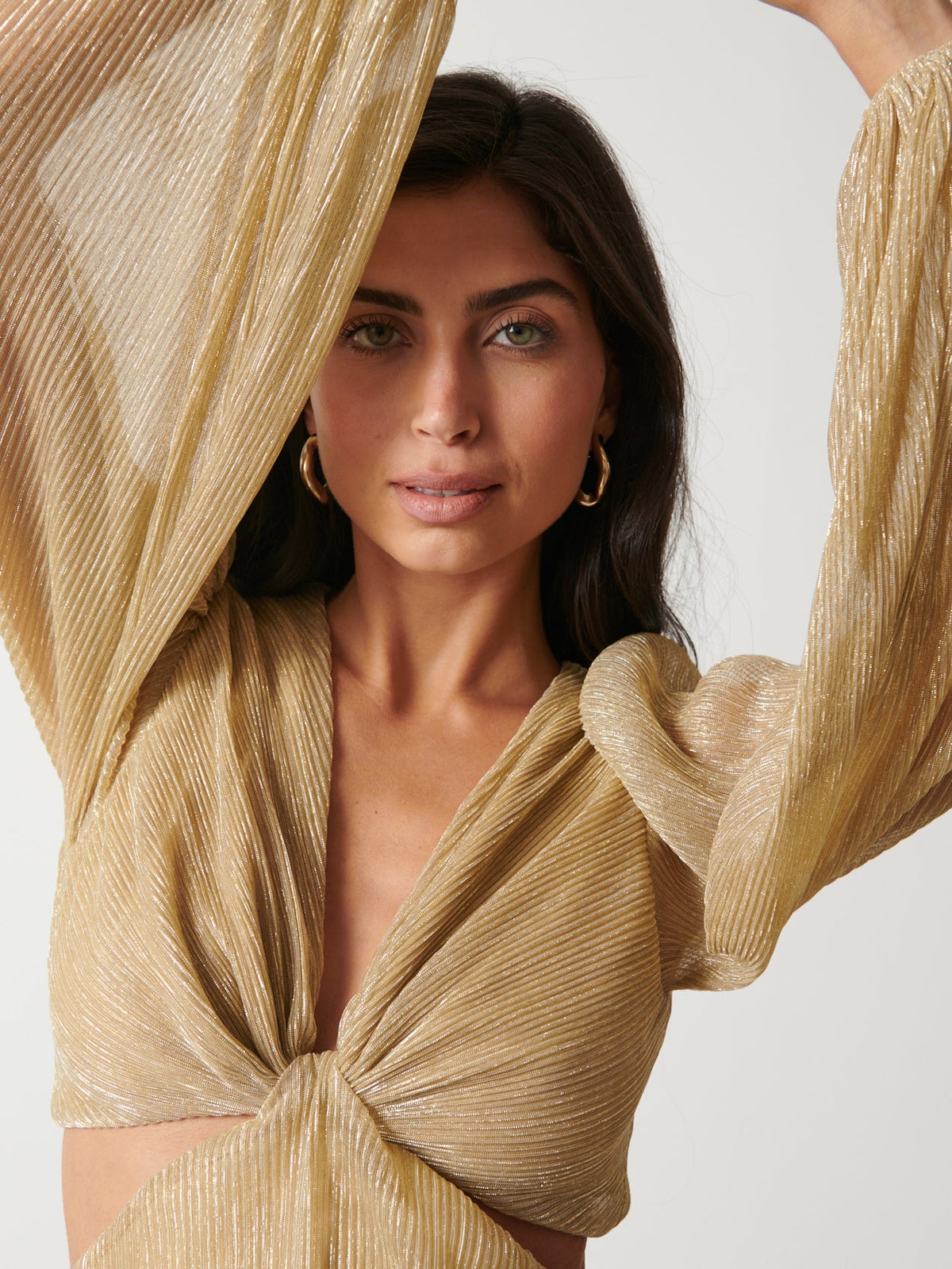 Josie Metallic Blouse - Metallic Gold