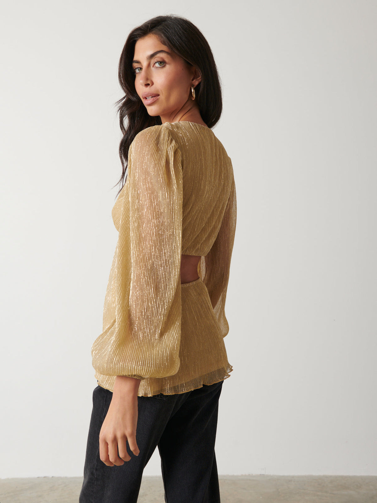 Josie Metallic Blouse - Metallic Gold