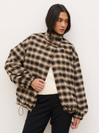 Katie Funnel Neck Short Trench - Camel