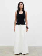 Kennedi Drawstring Maxi Skirt - Cream