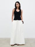 Kennedi Drawstring Maxi Skirt - Cream