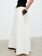 Kennedi Drawstring Maxi Skirt - Cream