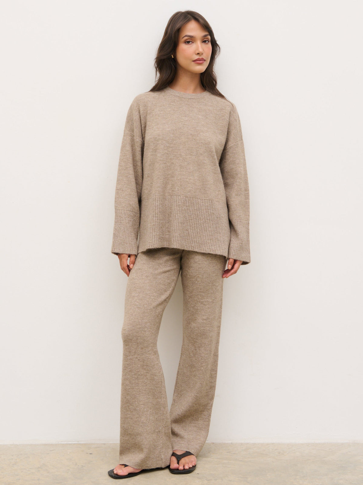 Kimberley Knit Trousers - Mushroom