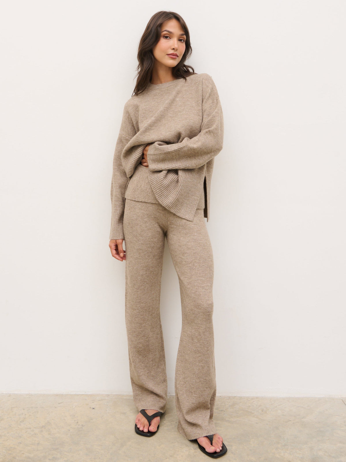 Kimberley Knit Trousers - Mushroom
