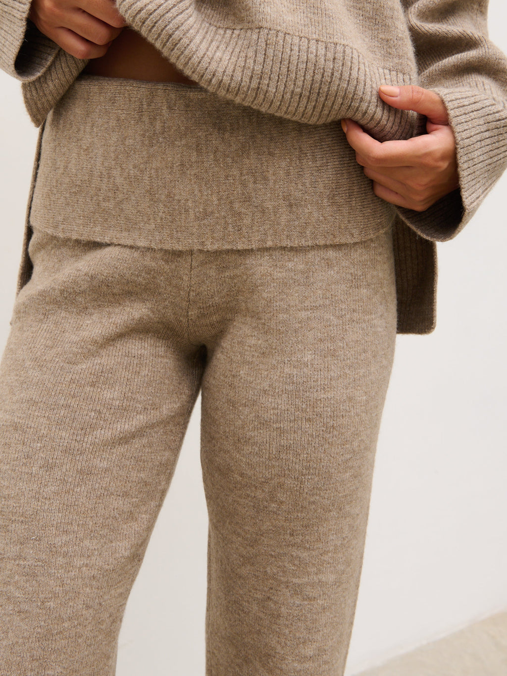 Kimberley Knit Trousers - Mushroom