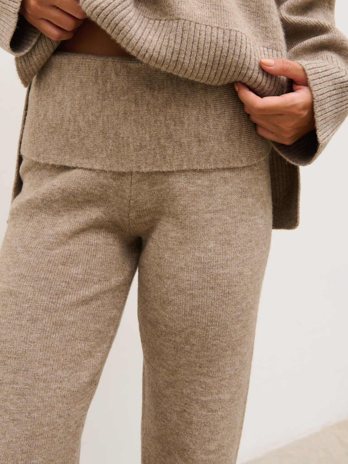 Kimberley Knit Trousers - Mushroom