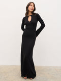 Koa Trim Detail Knit Maxi Dress - Black