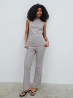 Laria Tailored Backless Top - Stone