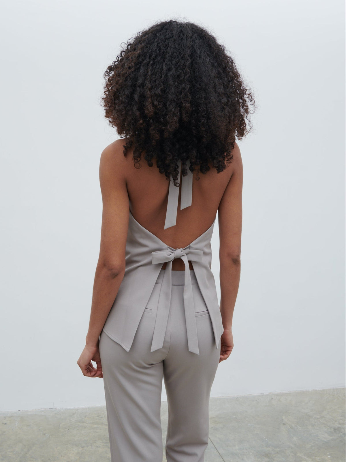 Laria Tailored Backless Top - Stone