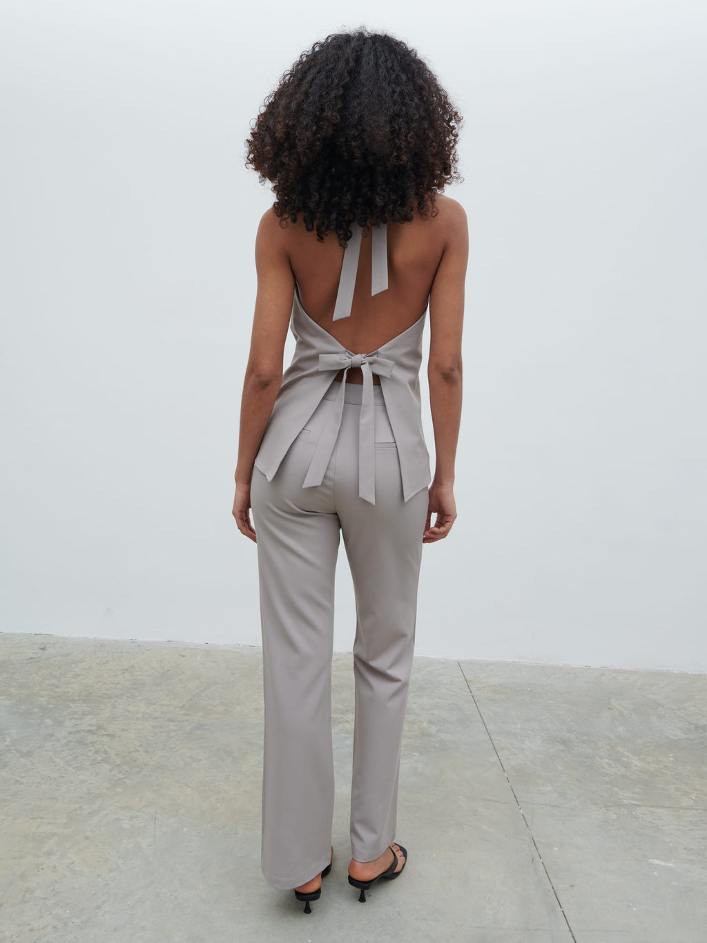Laria Tailored Backless Top - Stone
