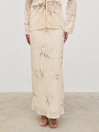 Leoni Maxi Skirt - Cream Floral