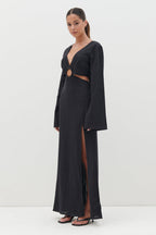 Luca Cut Out Ring Dress - Black
