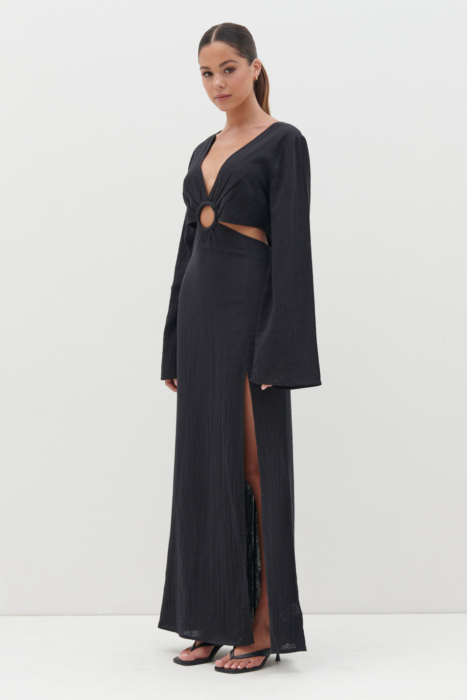 Luca Cut Out Ring Dress - Black