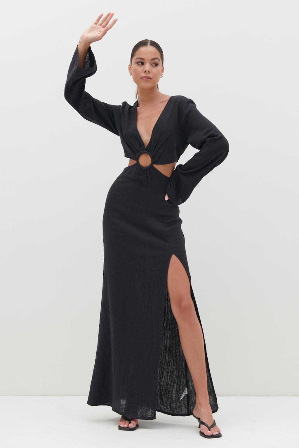 Luca Cut Out Ring Dress - Black
