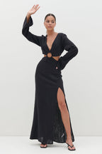 Luca Cut Out Ring Dress - Black