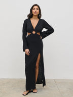 Luca Cut Out Ring Dress - Black